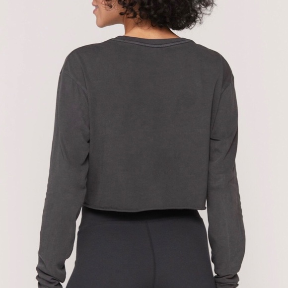 Spiritual Gangster Love for All Beings Izzy Cropped Sweatshirt Dark Grey  Size M - Picture 2 of 10